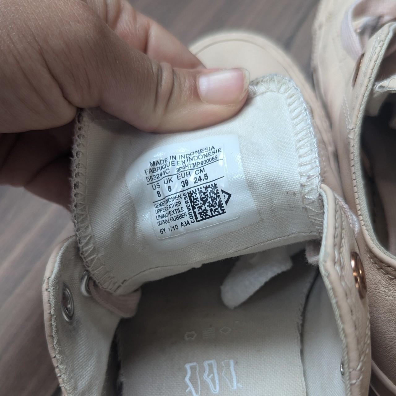 Pink/Rose Gold Leather Low Converse UK Size 6