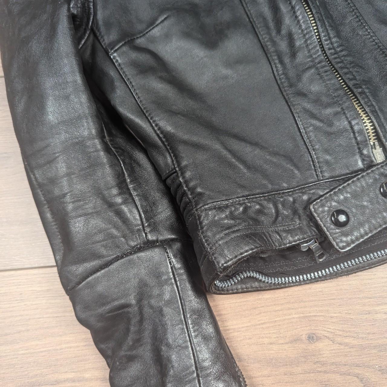 Vintage Harro Kombi Genuine Leather 1980's Black Motorcycle Jacket UK6-8