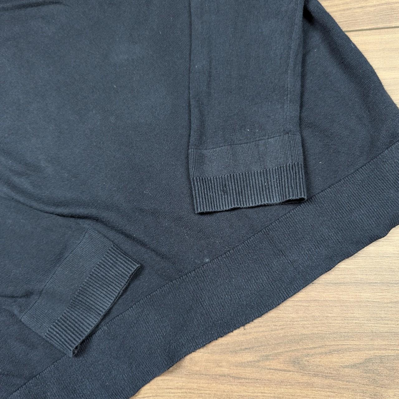 Tommy Hilfiger Navy Blue Cotton/Silk Blend V-Neck Jumper Men's XL