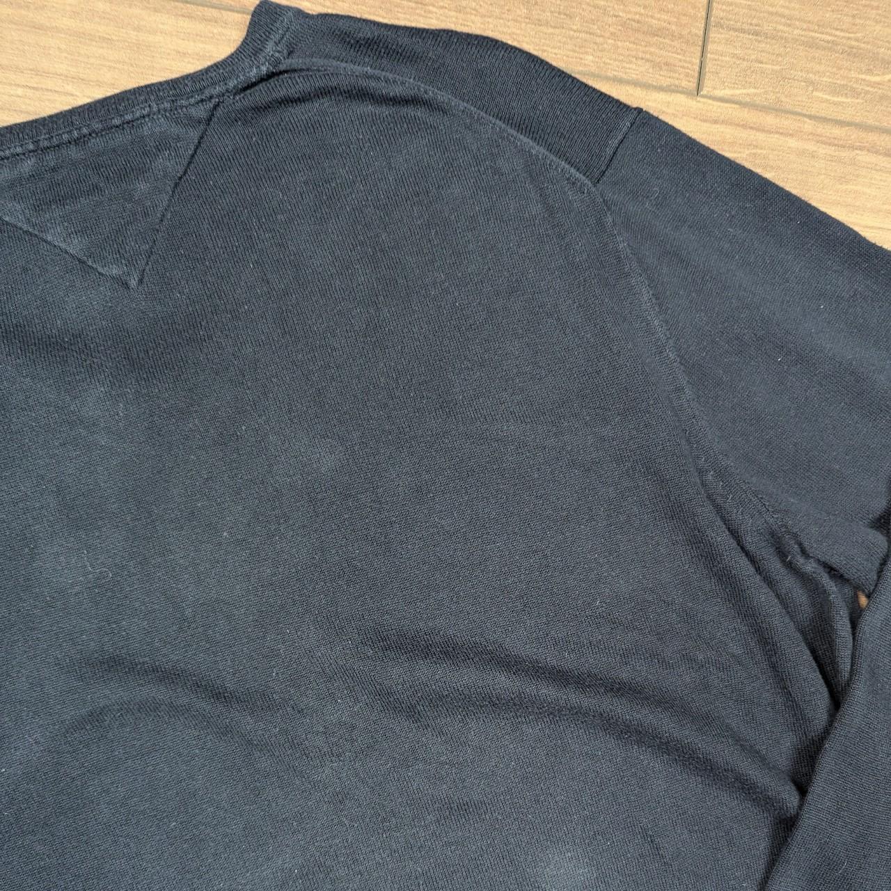Tommy Hilfiger Navy Blue Cotton/Silk Blend V-Neck Jumper Men's XL