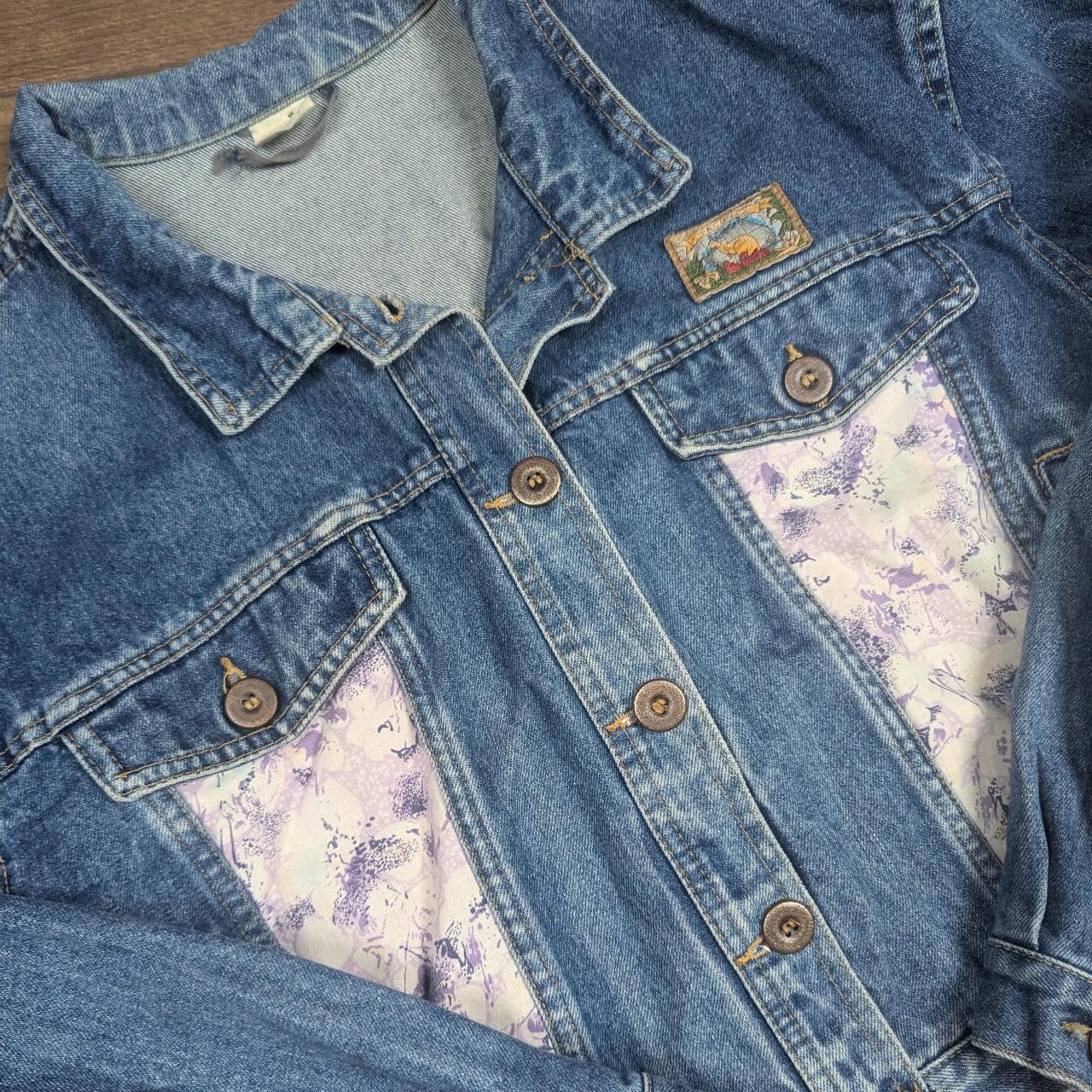 Vintage 90's Lee Cooper Blue Denim Jacket Purple Retro Inserts