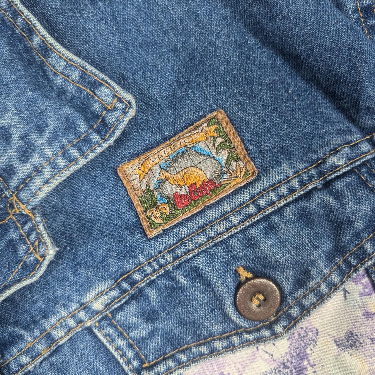 Vintage 90's Lee Cooper Blue Denim Jacket Purple Retro Inserts