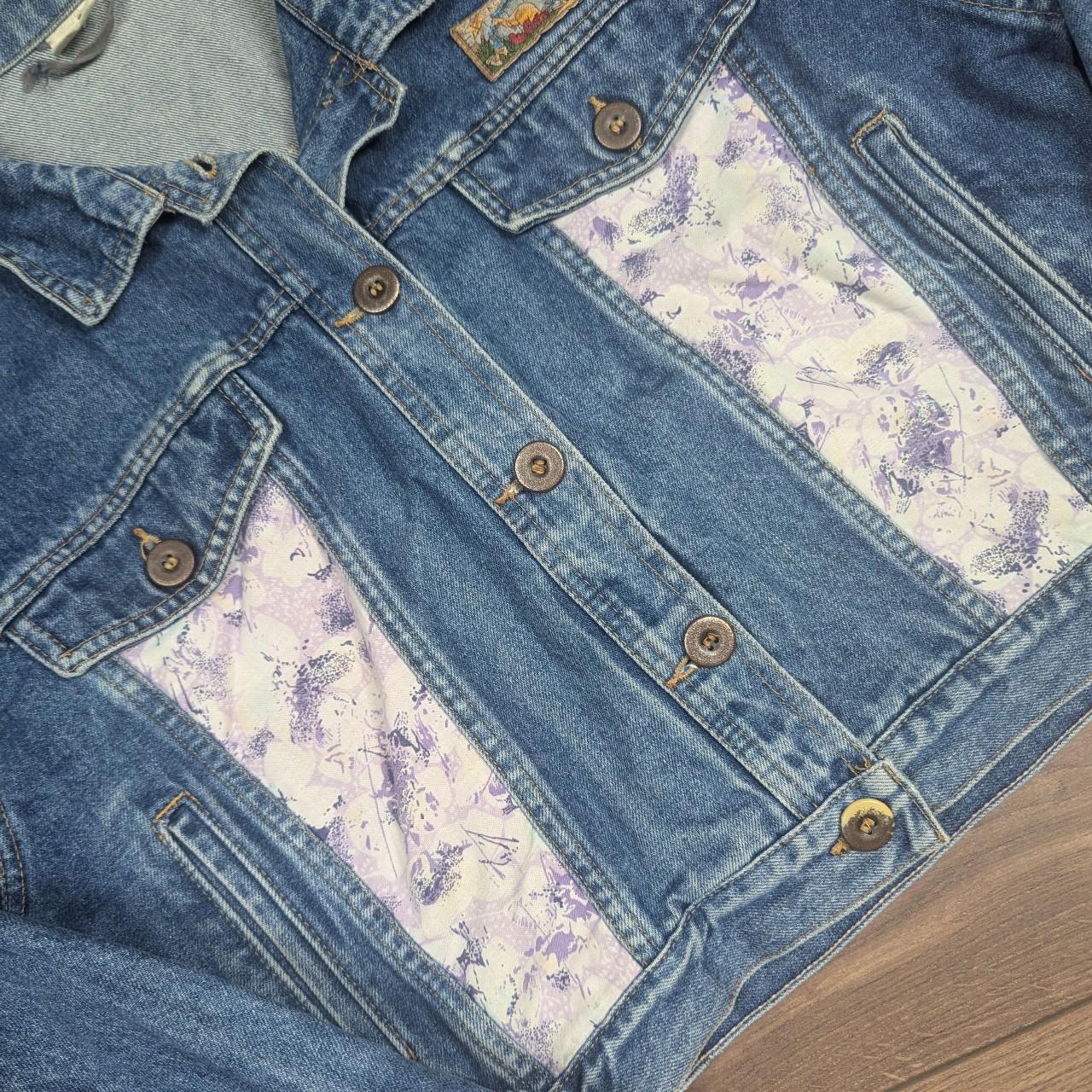 Vintage 90's Lee Cooper Blue Denim Jacket Purple Retro Inserts