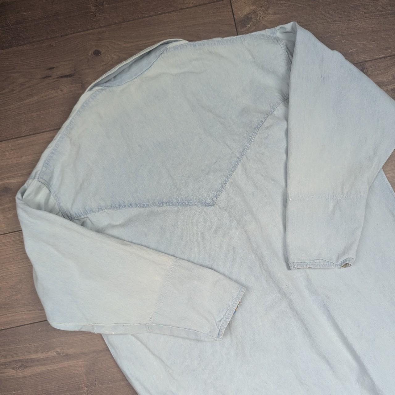Vintage Oxford Street Paris Long Cocoon Pop Art Long Denim Jacket Made in France