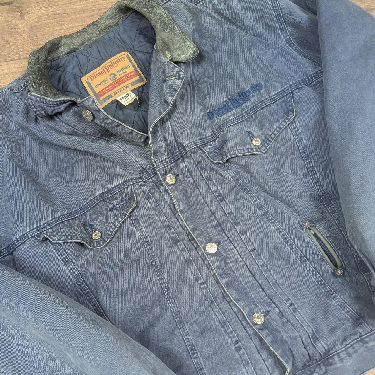 Vintage Diesel Blue Heavy Lined Denim Bomber Trucker Jacket Made in Italy XL
