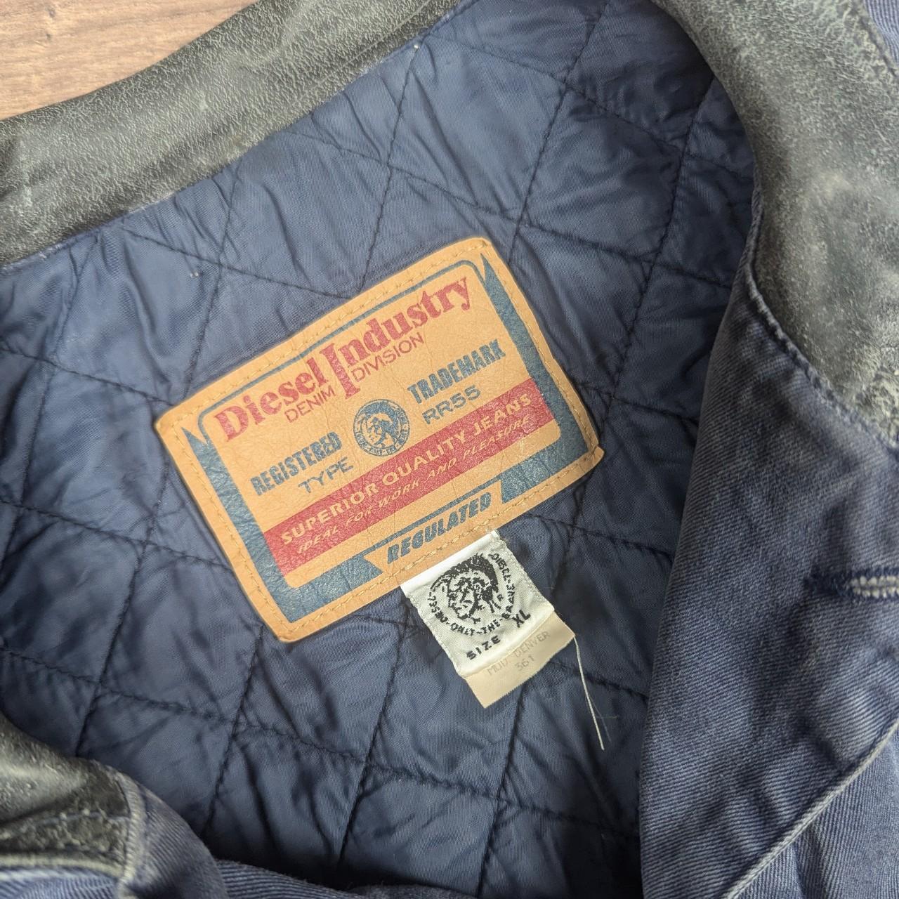 Vintage Diesel Blue Heavy Lined Denim Bomber Trucker Jacket Made in Italy XL