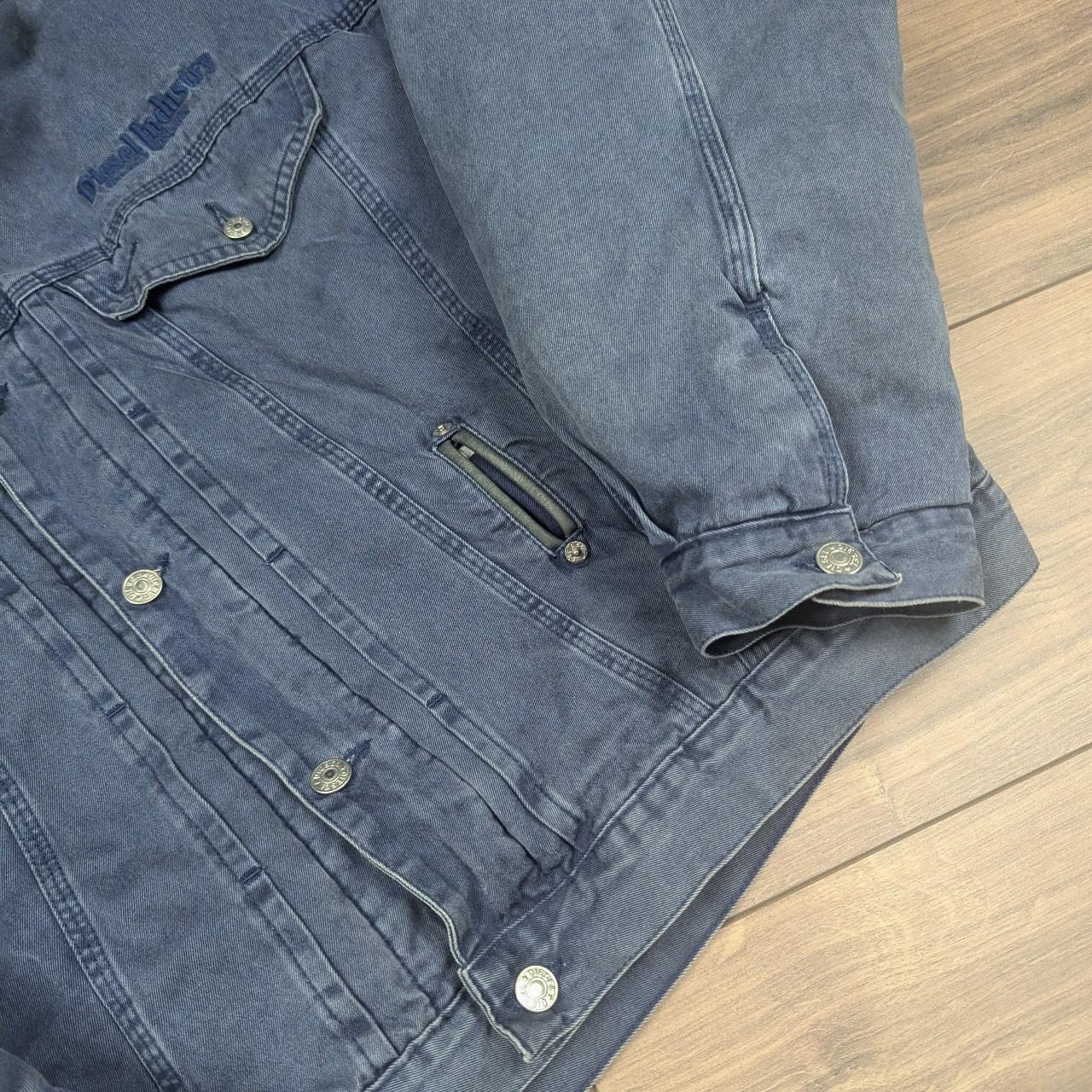 Vintage Diesel Blue Heavy Lined Denim Bomber Trucker Jacket Made in Italy XL