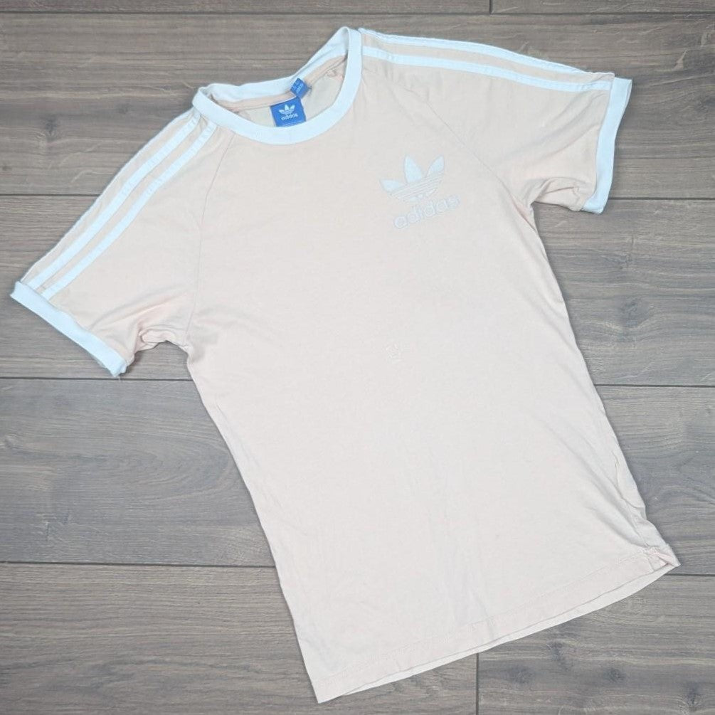 Pink Adidas 3 Stripe Trefoil T-Shirt Size XS