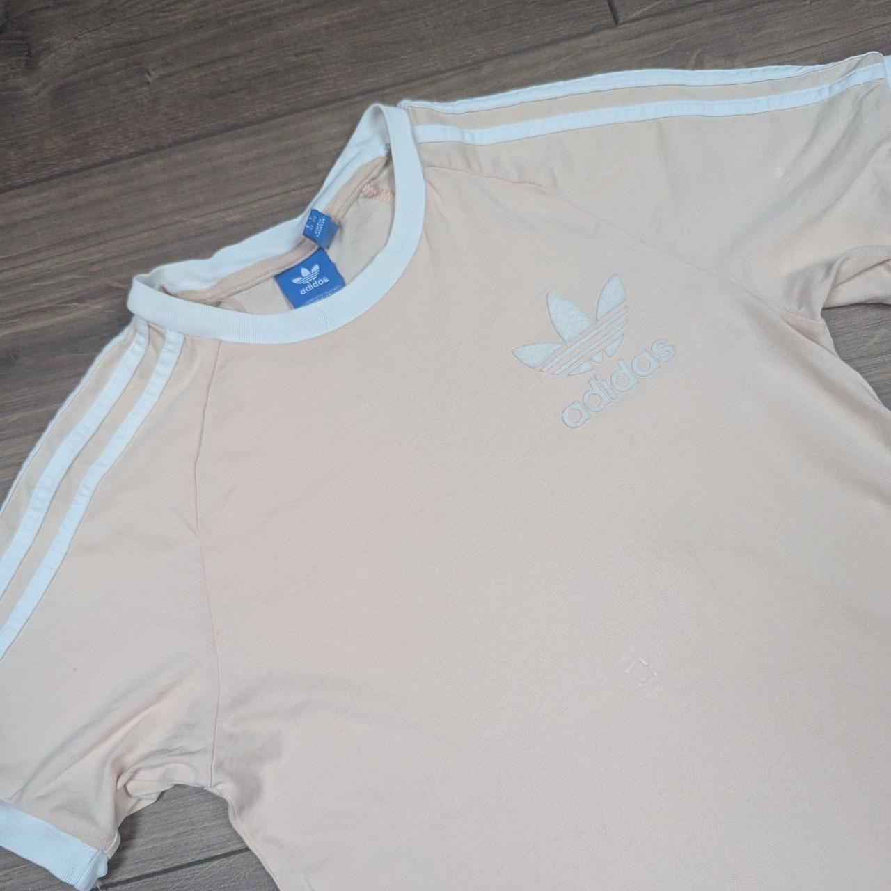 Pink Adidas 3 Stripe Trefoil T-Shirt Size XS