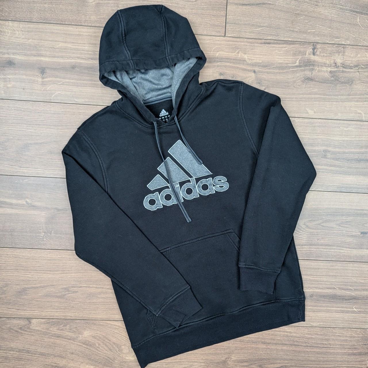 Black Adidas Spellout Hoodie Size L