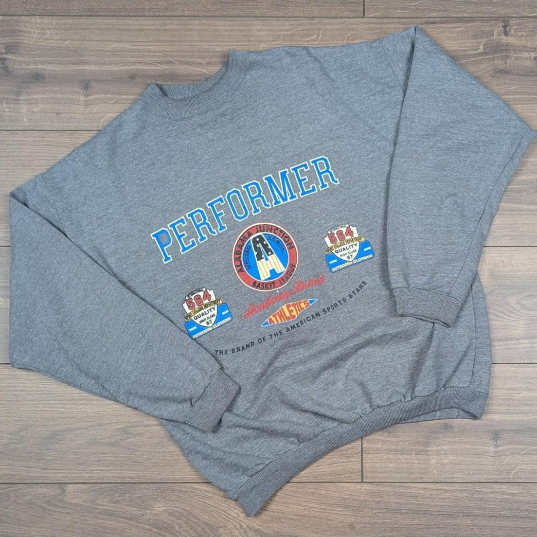 Vintage 80's Performer USA Graphic Sweatshirt Jumper Men's L/XL