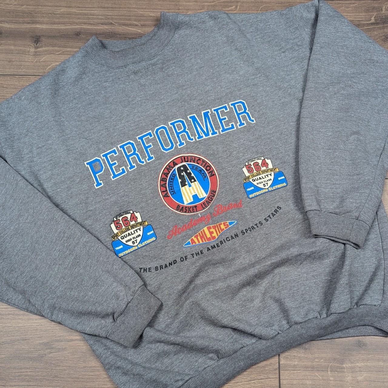 Vintage 80's Performer USA Graphic Sweatshirt Jumper Men's L/XL