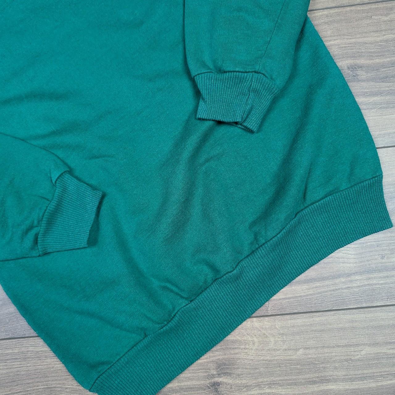 1980's Vintage Retro Green/Yellow Plain Boxy Fit Jumper/Sweatshirt