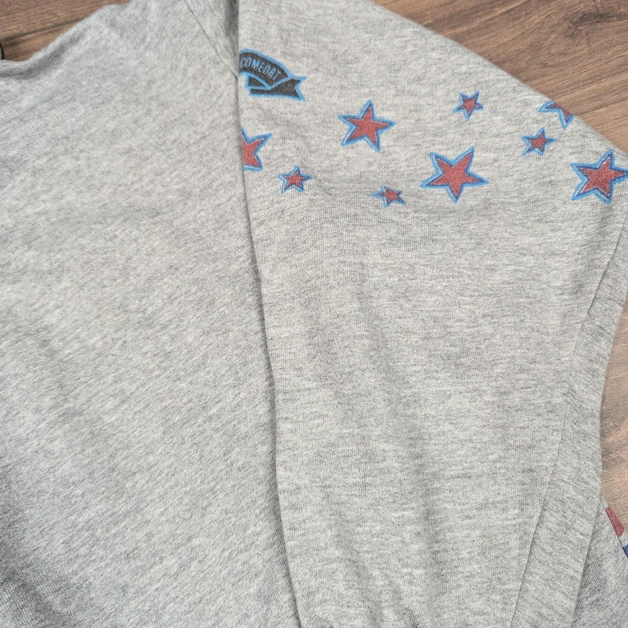 Vintage 80's Grey Quarter Zip Baseball Power Hitter Graphic Sweatshirt
