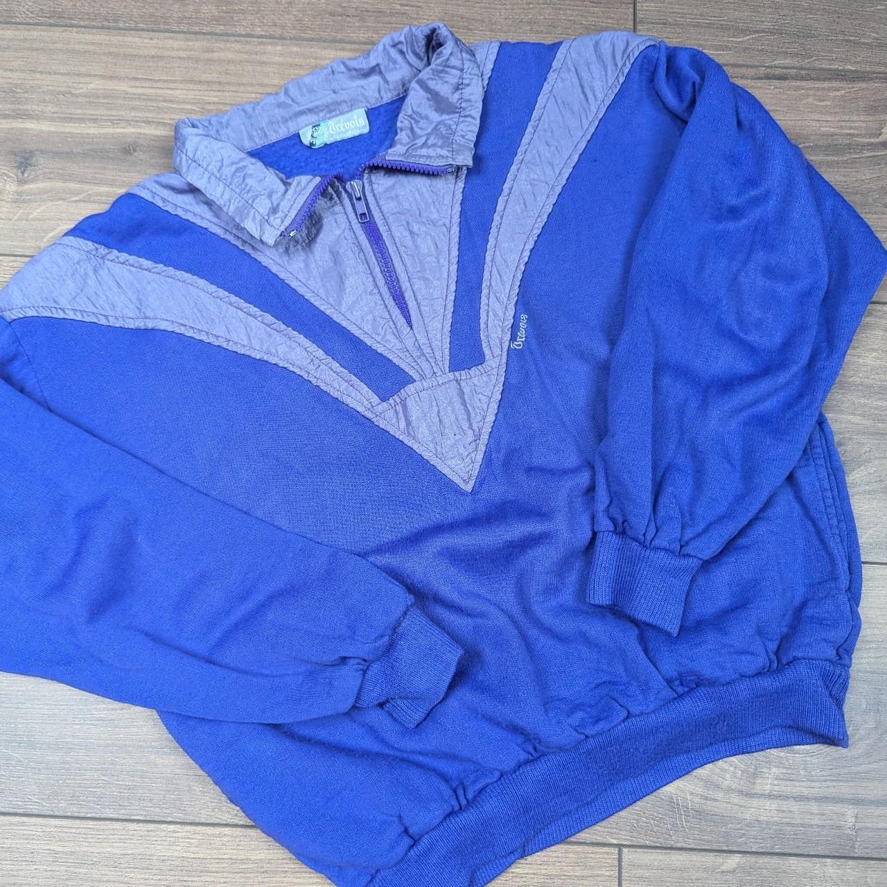 Vintage 1980's Retro Purple Quarter Zip Sweatshirt Jumper