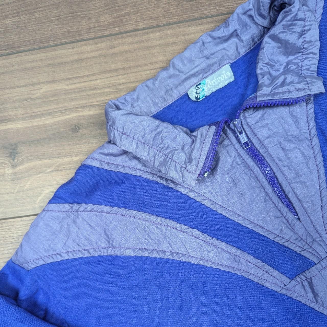 Vintage 1980's Retro Purple Quarter Zip Sweatshirt Jumper