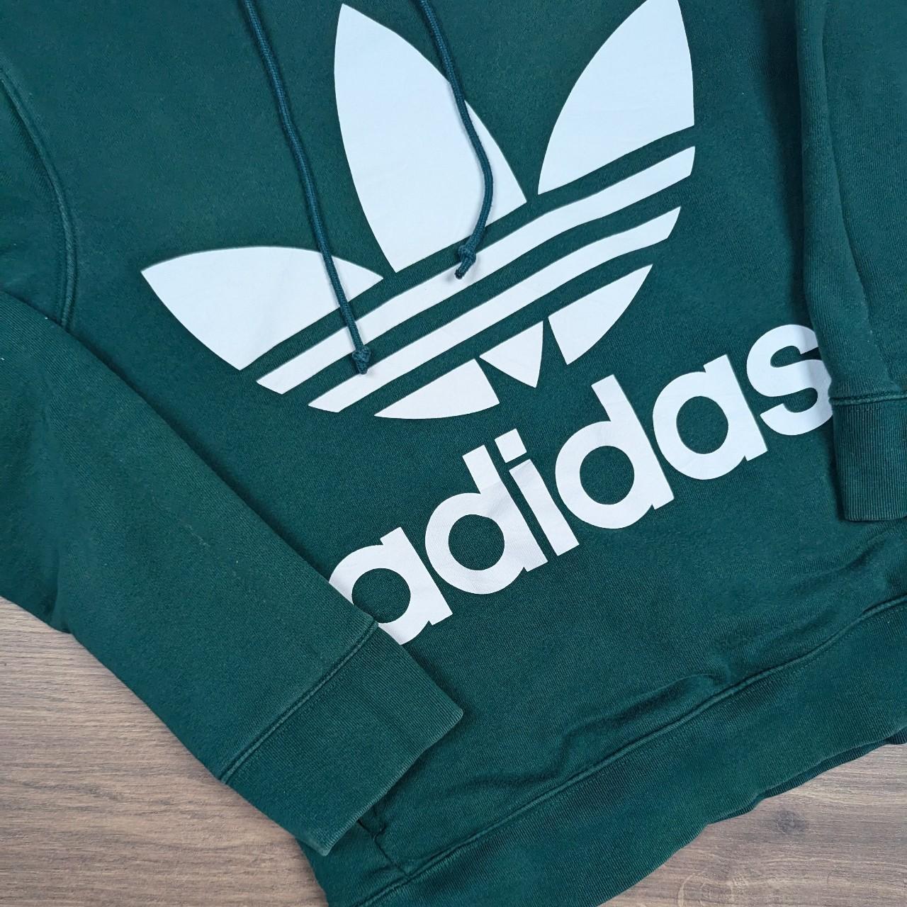 Green Adidas Trefoil Spellout Hoodie UK10/S