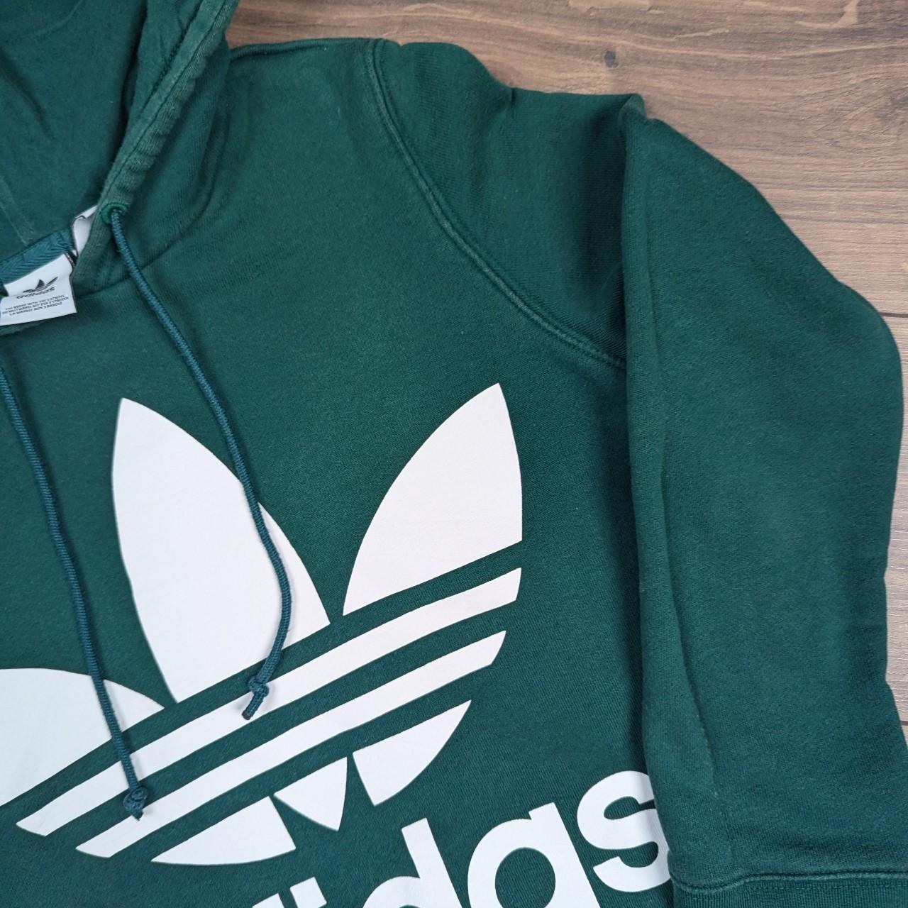 Green Adidas Trefoil Spellout Hoodie UK10/S