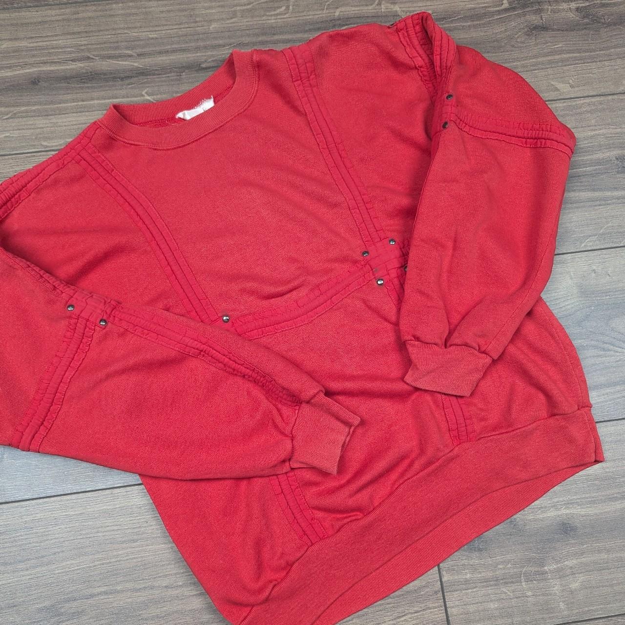 Vintage 1980's Red Stud Detail Sweatshirt Jumper