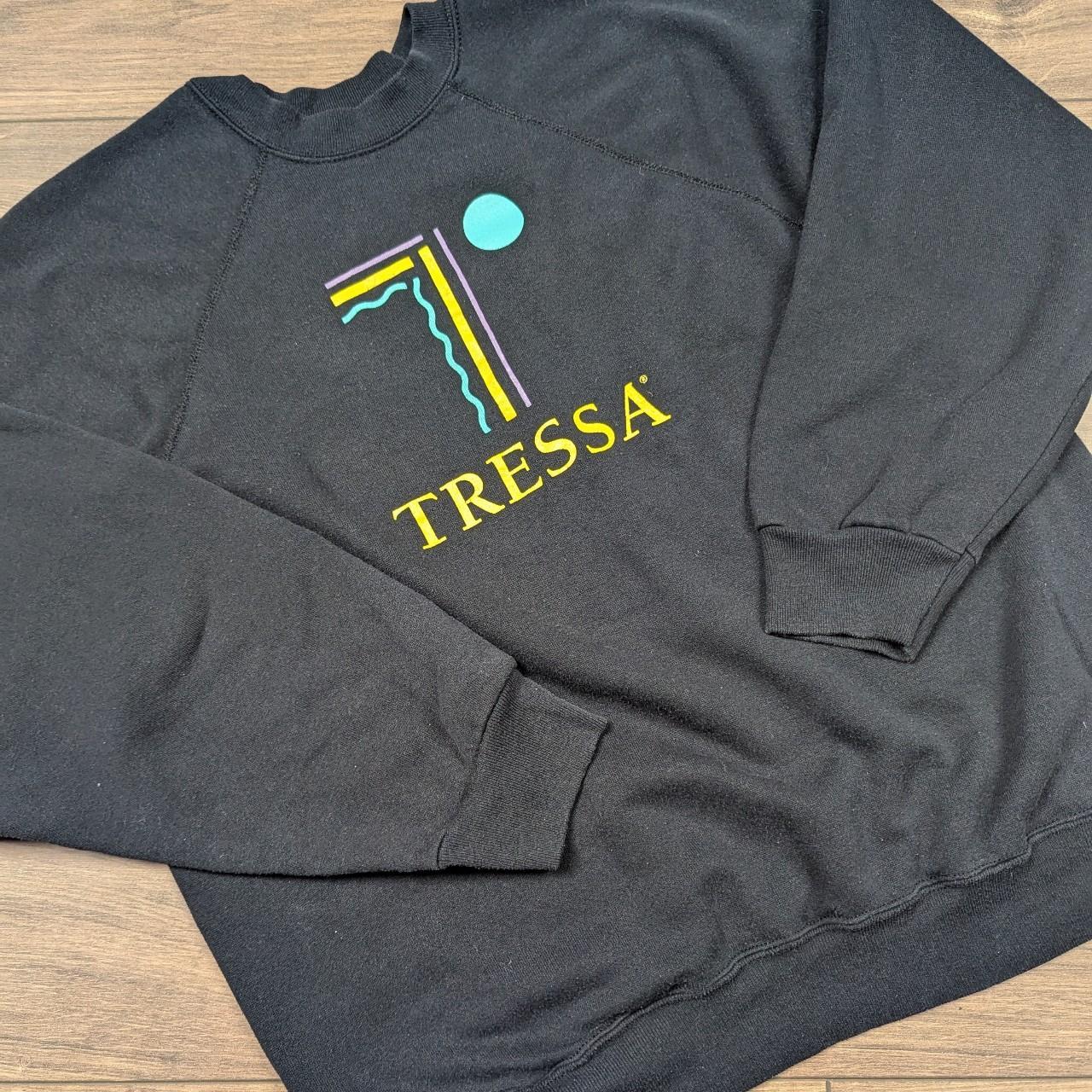 Vintage 1980's Black Modern Art Graphic Tressa Sweatshirt Jumper