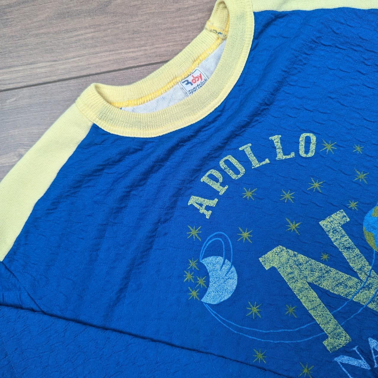 Vintage 1980's Blue/Yellow NASA APOLLO Graphic Sweatshirt Jumper