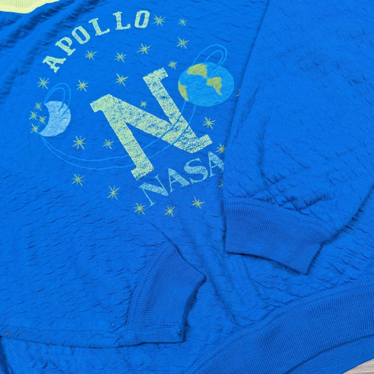Vintage 1980's Blue/Yellow NASA APOLLO Graphic Sweatshirt Jumper