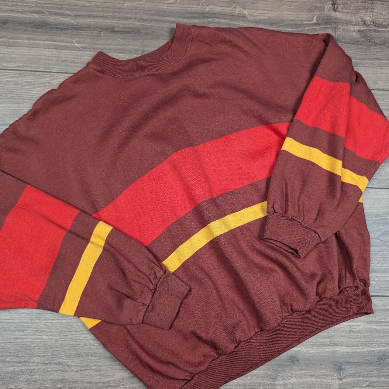 Vintage 70's Striped Orange Jumper Sweatshirt Sweater