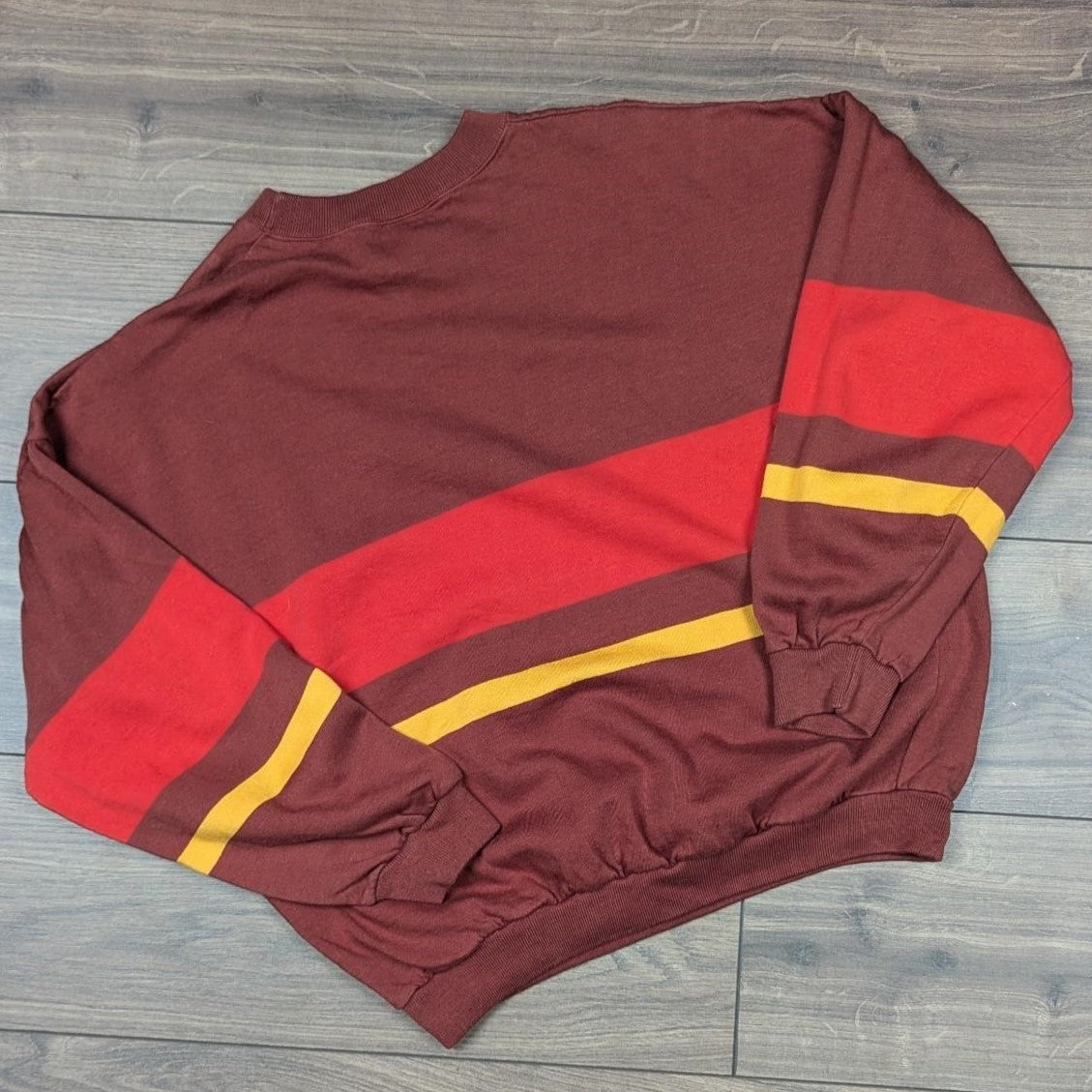 Vintage 70's Striped Orange Jumper Sweatshirt Sweater