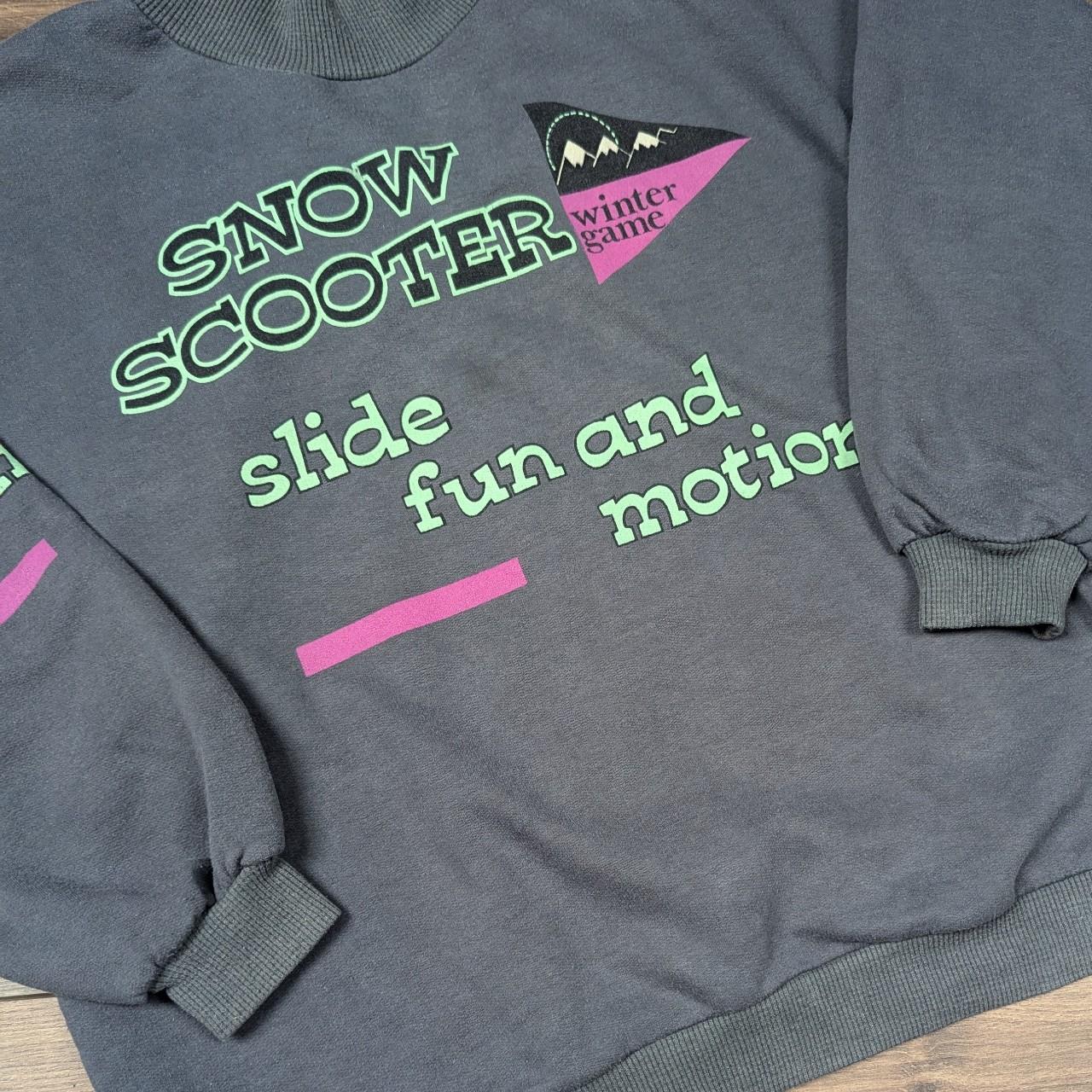 Vintage 1980's Grey Ski Graphic Sweatshirt Jumper