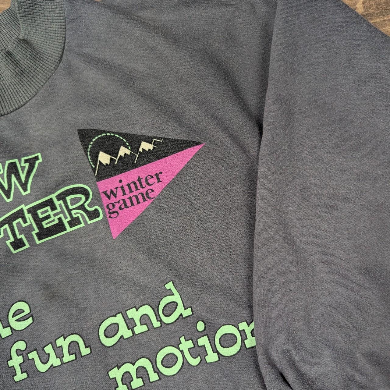 Vintage 1980's Grey Ski Graphic Sweatshirt Jumper