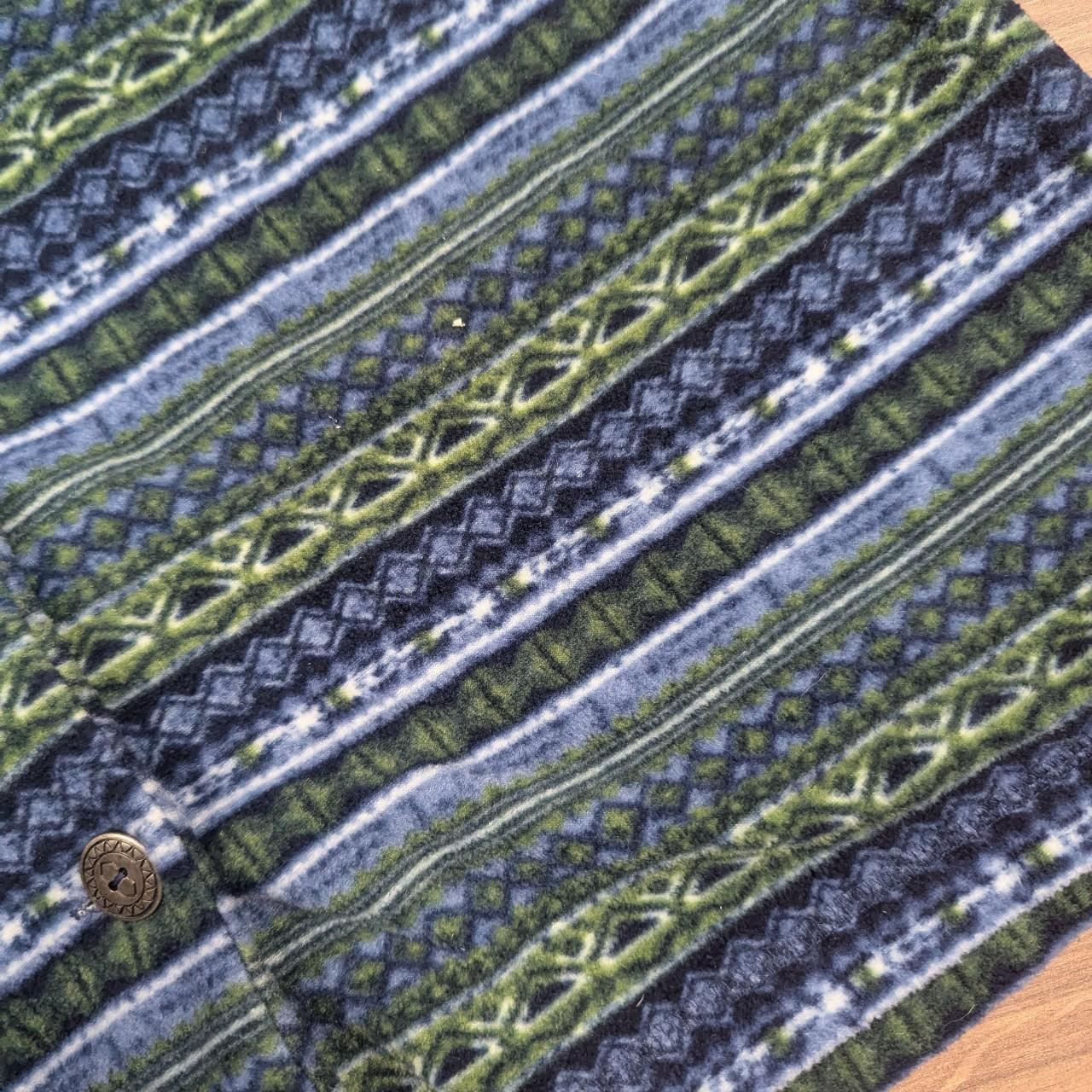 Vintage Crazy Pattern Fleece Button Vest Waistcoat Gilet Men's L/XL