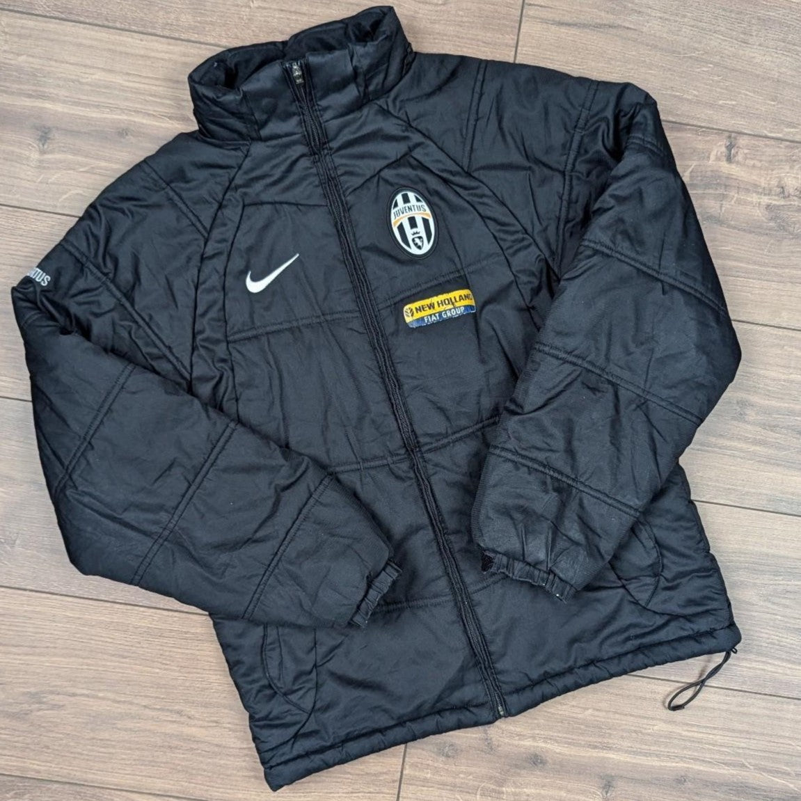 Rare Vintage Black 00's Juventus Nike Football Puffer Jacket Coat Size M