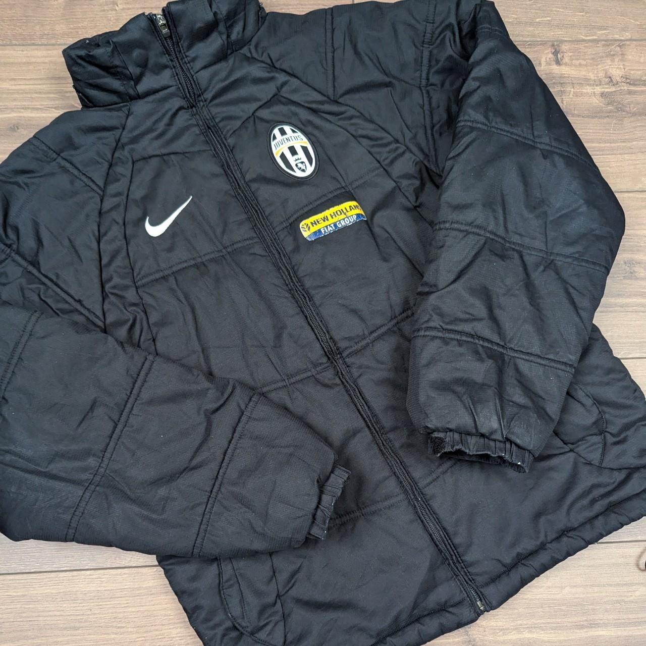 Rare Vintage Black 00's Juventus Nike Football Puffer Jacket Coat Size M