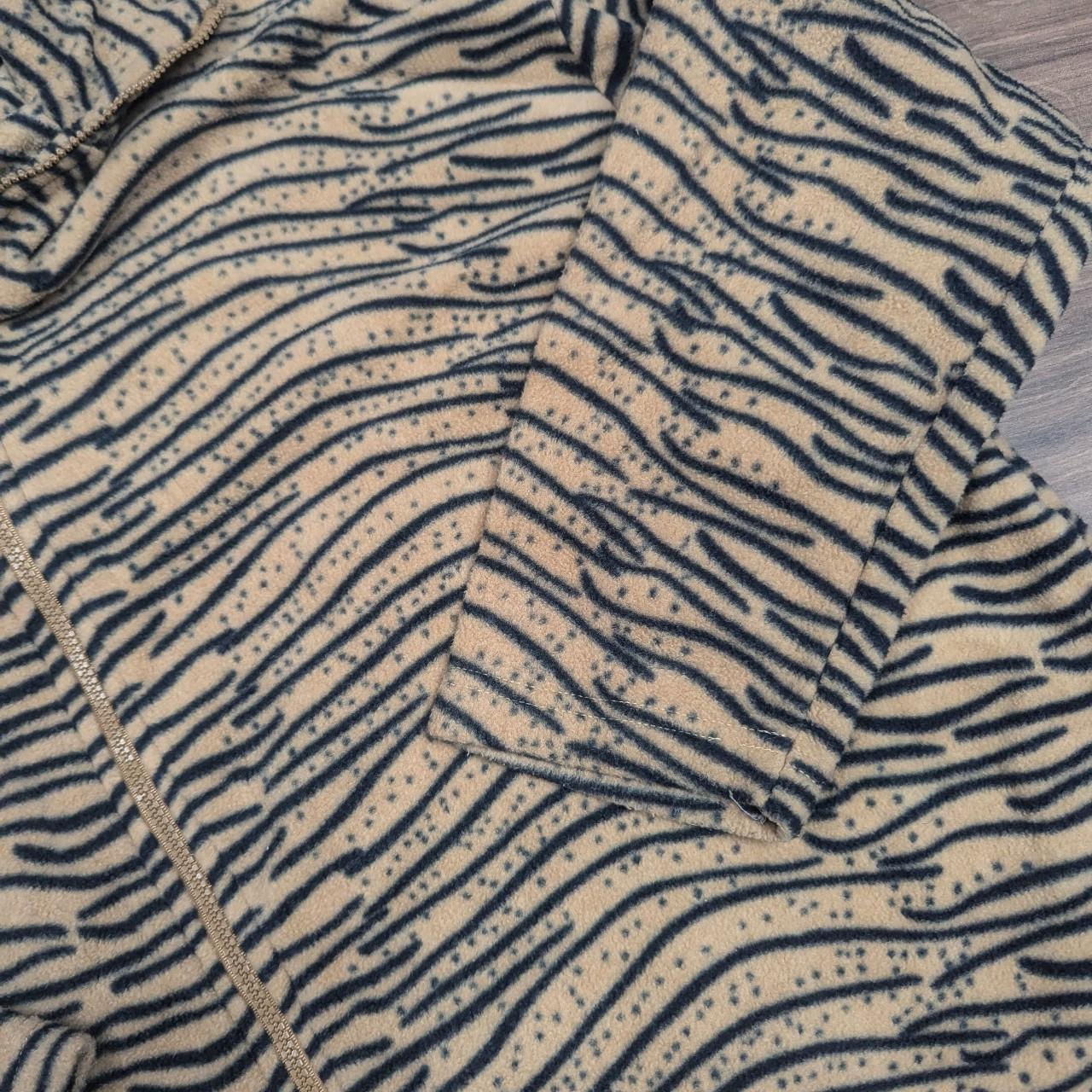 90's Vintage Tiger Print Crazy Pattern Fleece Orange/Black Fleece Women's 5XL