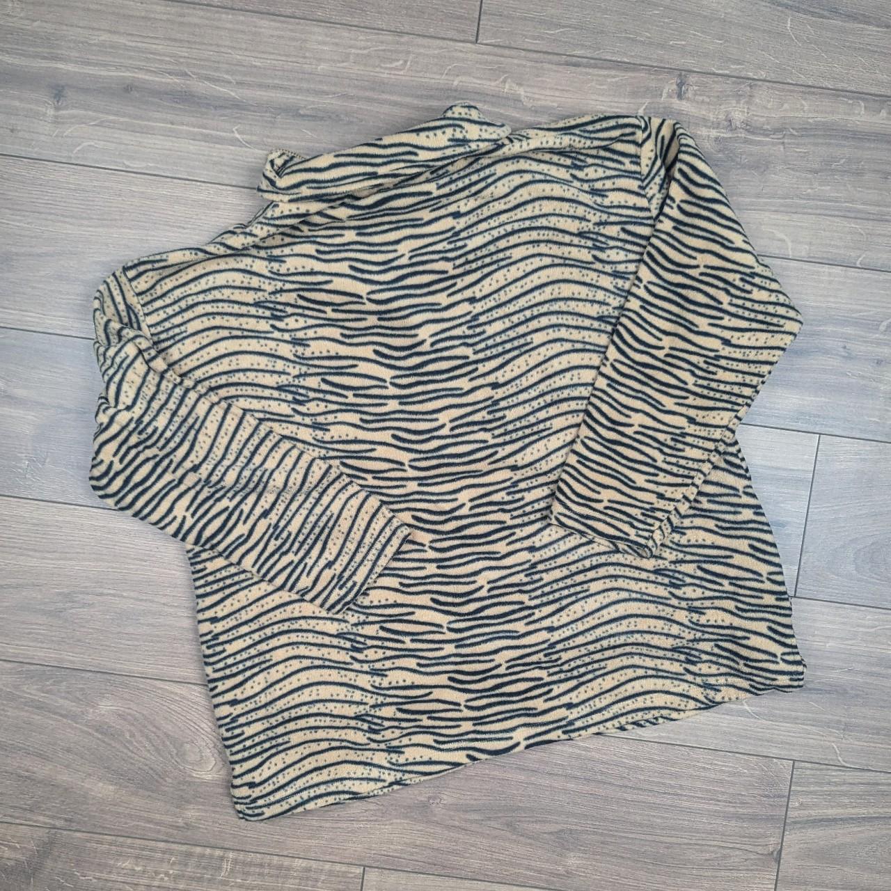 90's Vintage Tiger Print Crazy Pattern Fleece Orange/Black Fleece Women's 5XL