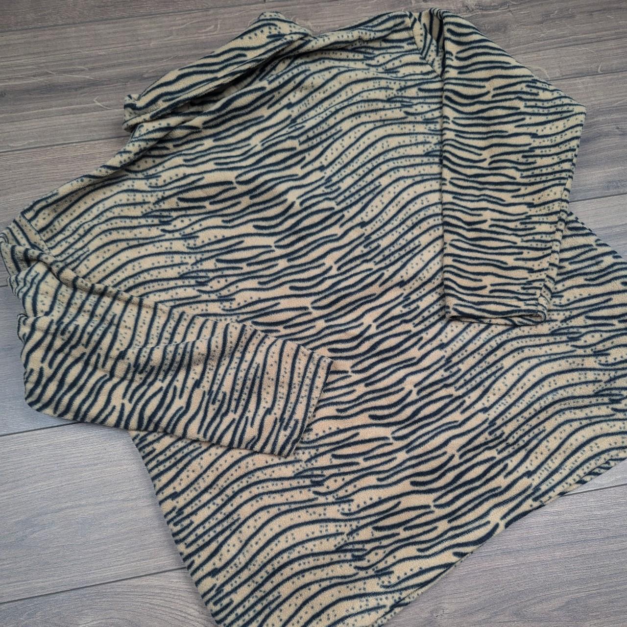 90's Vintage Tiger Print Crazy Pattern Fleece Orange/Black Fleece Women's 5XL