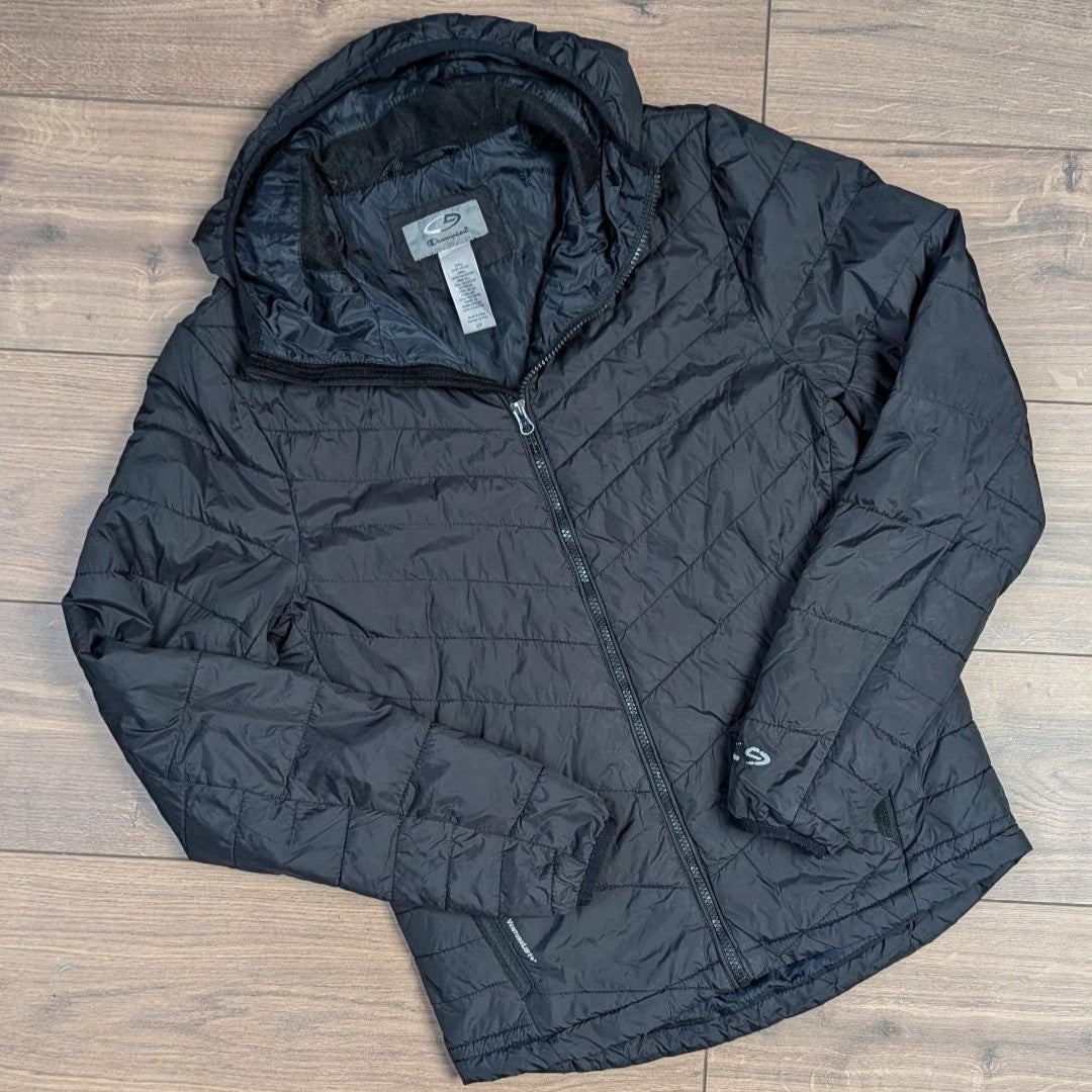Champion Black Lightweight Hooded Puffer Jacket Women's S