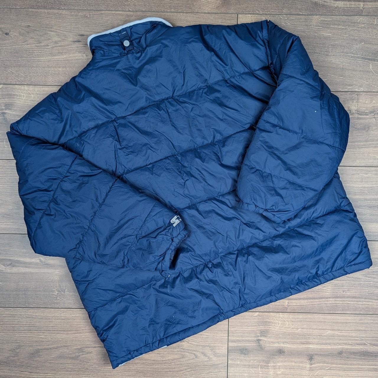 Vintage Starter Navy Blue Feather Down Puffer Jacket Coat Men's 2XL
