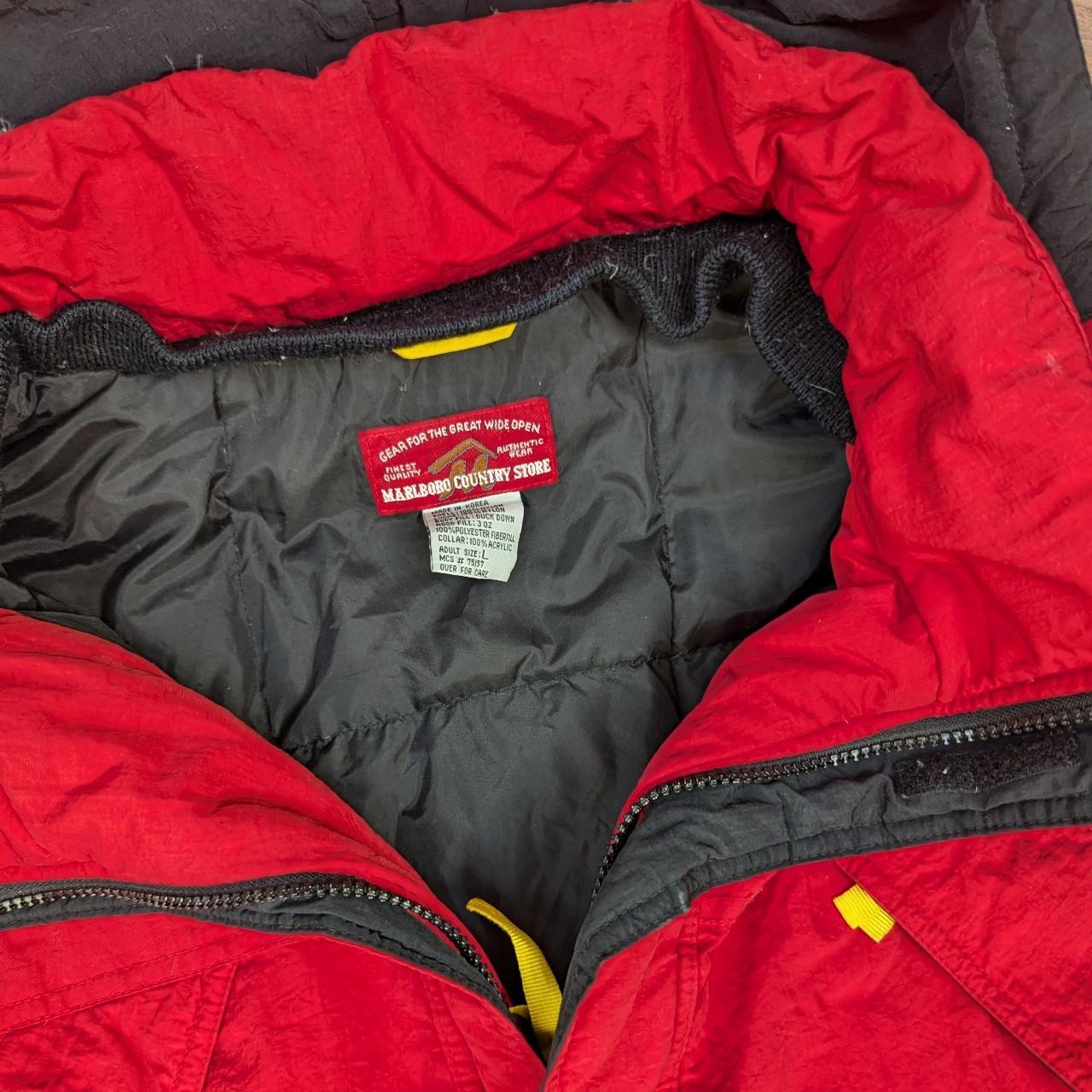 Red Vintage 1990's Marlboro Country Down Jacket Coat Men's L