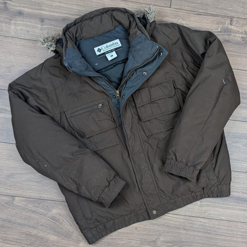 Vintage Columbia Heavy Winter Feather Down Ski Snowboard Puffer Jacket XL