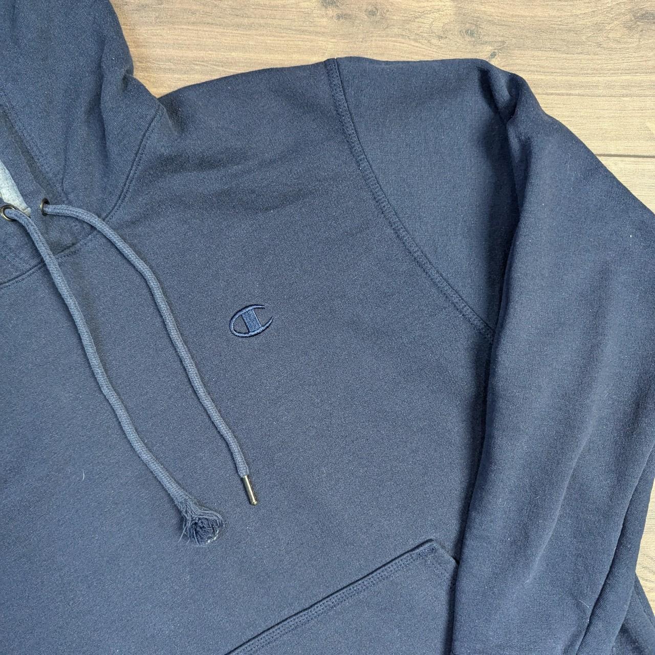 Navy Vintage Champion Logo Hoodie Men's S