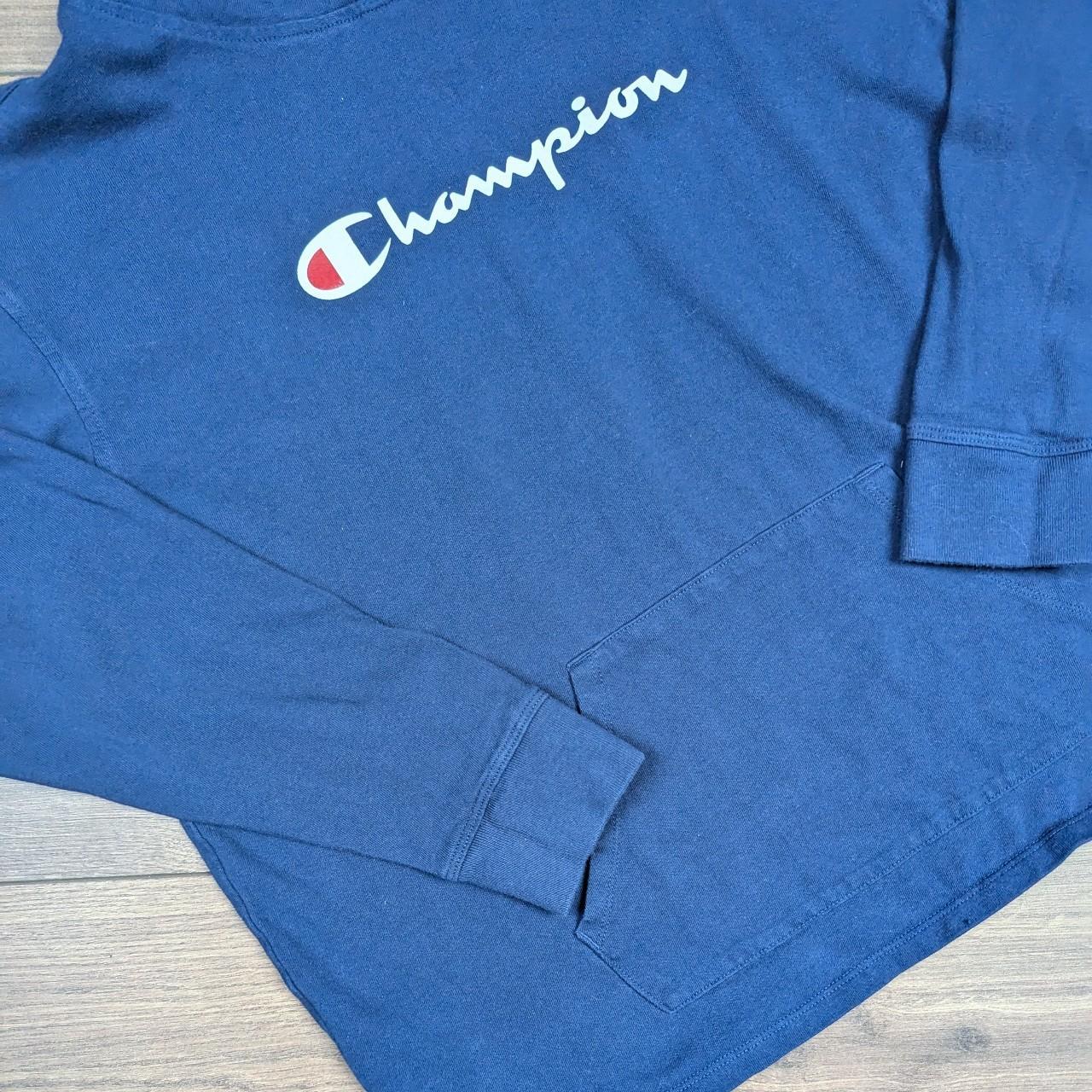 Navy Blue Champion Lightweight Cotton Hoodie Size L