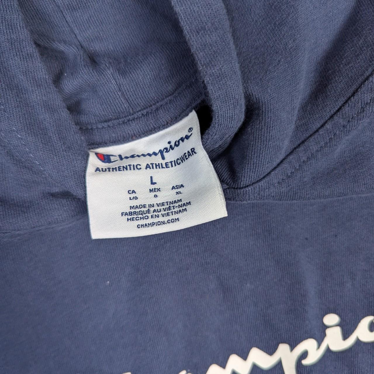 Navy Blue Champion Lightweight Cotton Hoodie Size L