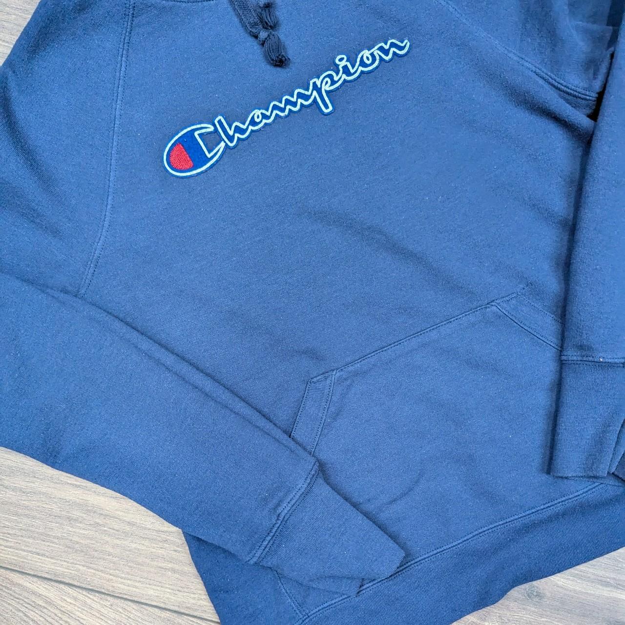 Navy Blue Champion Spellout Hoodie Women's S
