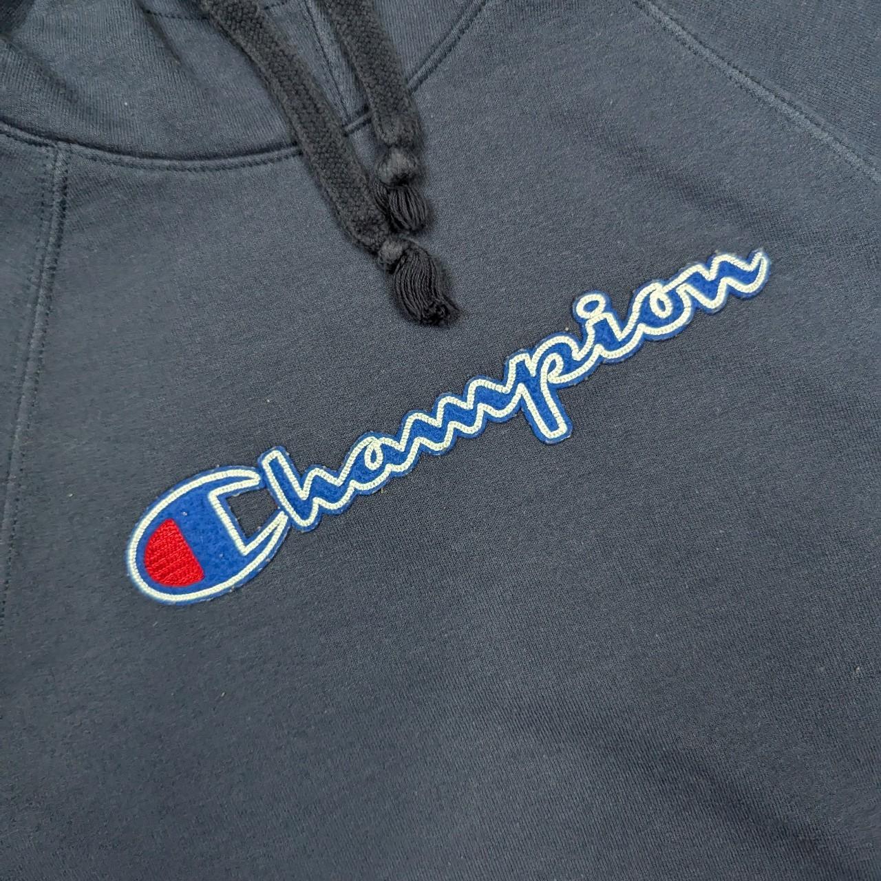 Navy Blue Champion Spellout Hoodie Women's S