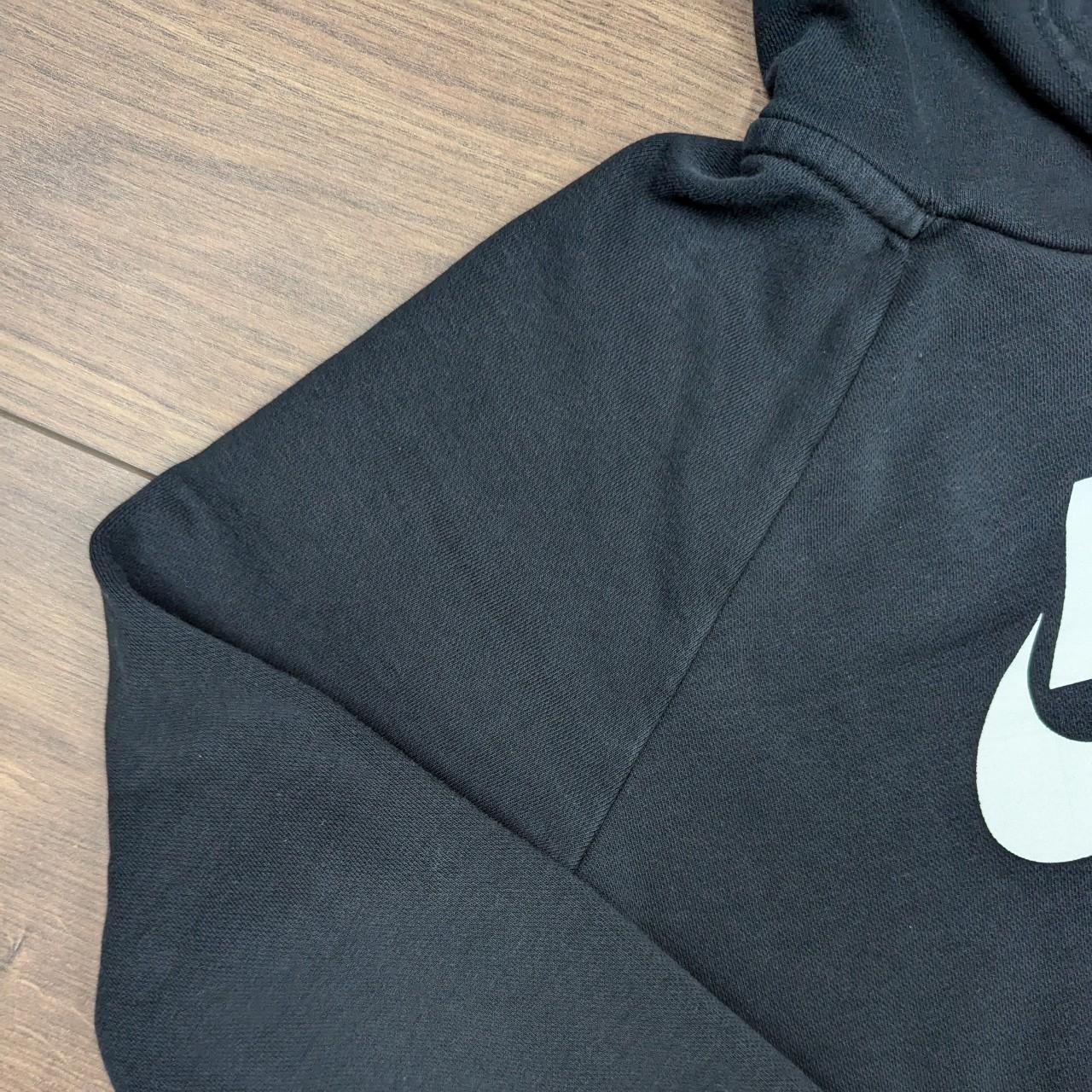 Black and White Nike Graphic Spellout Logo Swoosh Hoodie Women's S
