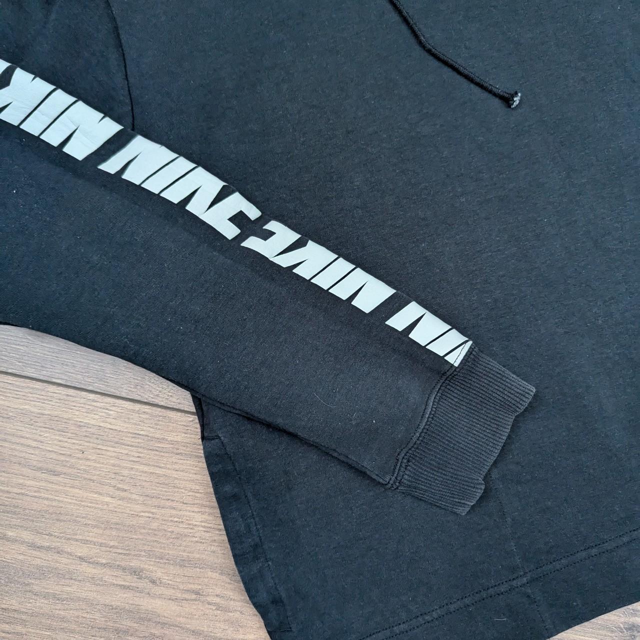 Black and White Nike Graphic Logo Swoosh Hoodie Women's S
