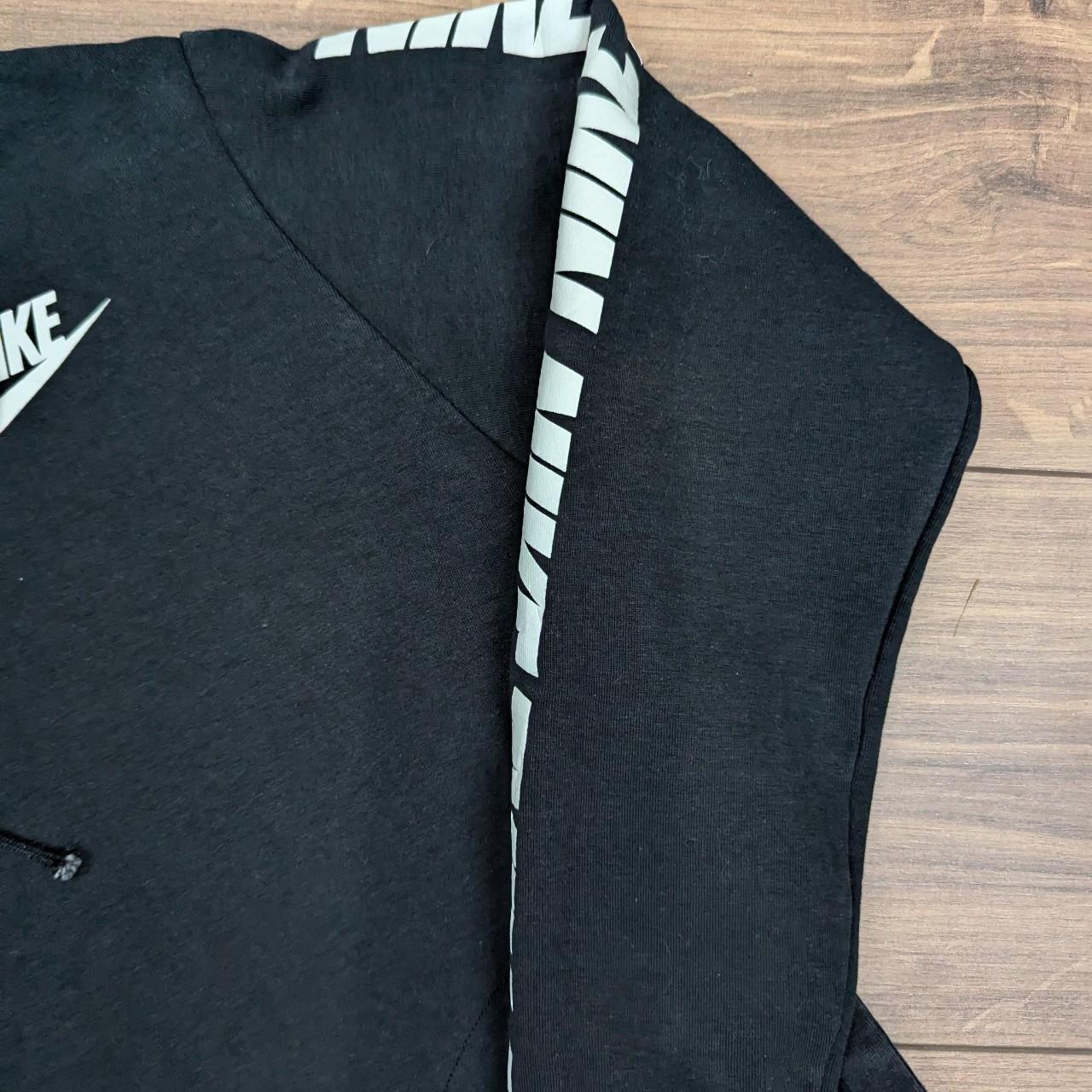 Black and White Nike Graphic Logo Swoosh Hoodie Women's S
