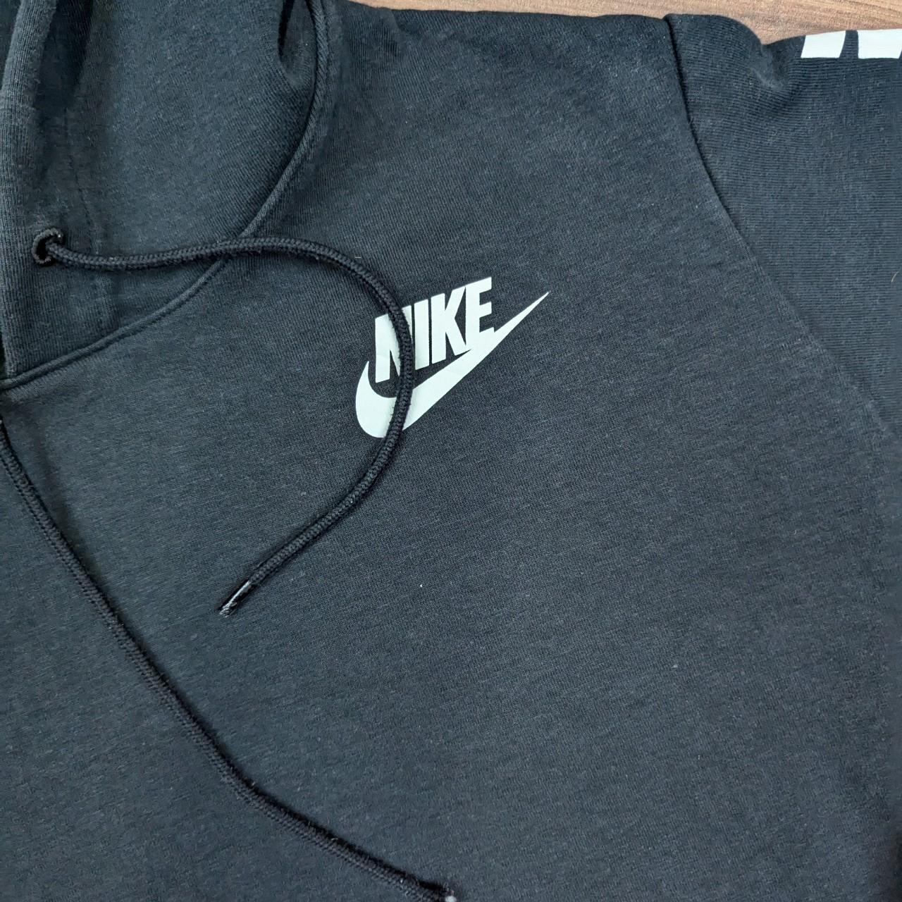 Black and White Nike Graphic Logo Swoosh Hoodie Women's S