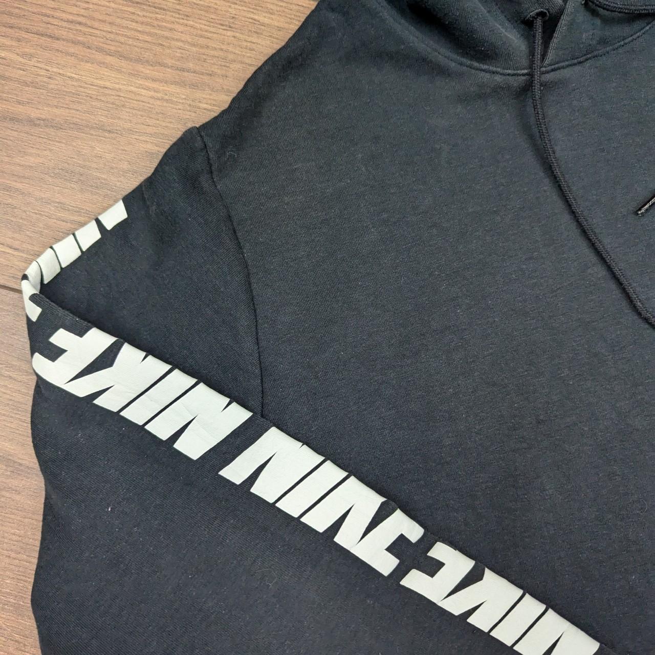 Black and White Nike Graphic Logo Swoosh Hoodie Women's S